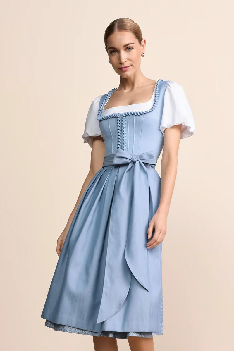 Kruger Lysara Long Dirndl, Light Blue — 70cm 2pc Set