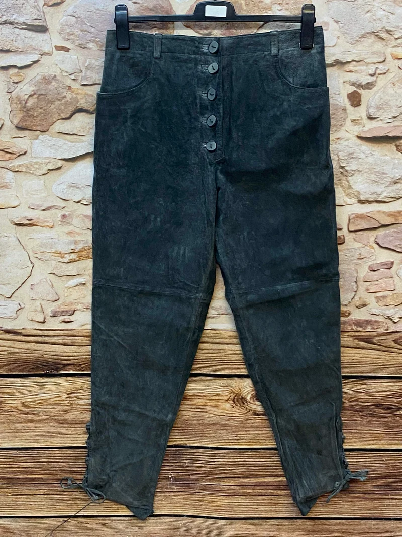 Trachten-Lederhose Damen in Dunkelgrau Gr.44