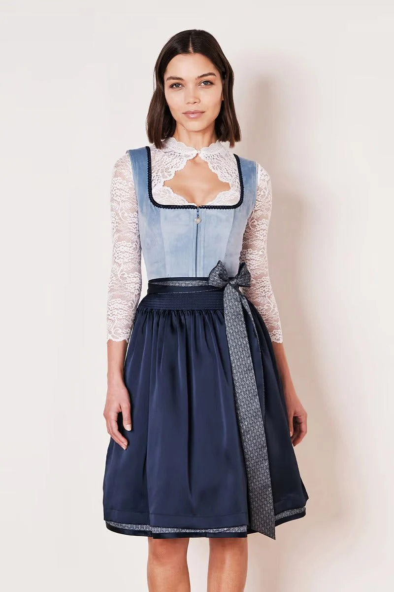 Kruger Dena Midi Dirndl, Blue — 60cm 2pc Set