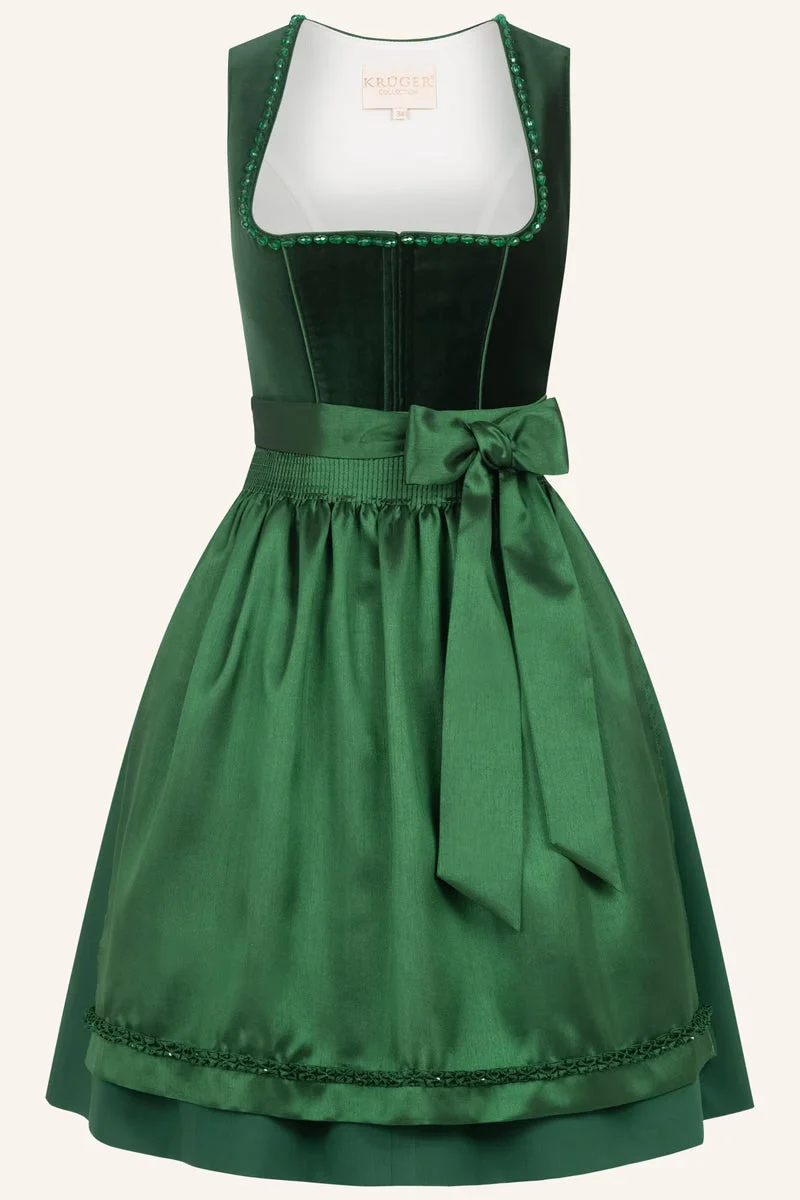 Kruger Midi Dirndl 2pcs. 60cm "Eryndra" green