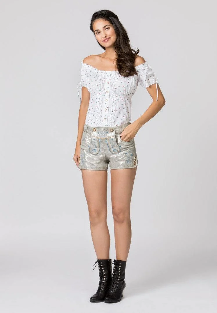 Stockerpoint Woman's Lederhosen Short Baccara Silver Stars size (38) closeout