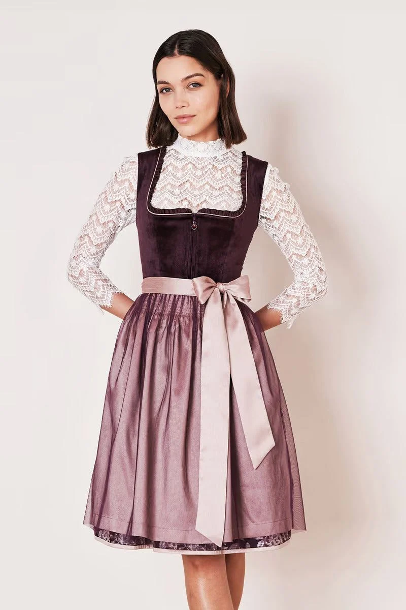 Kruger Joelina Midi Dirndl, Berry — 60cm 2pc Set