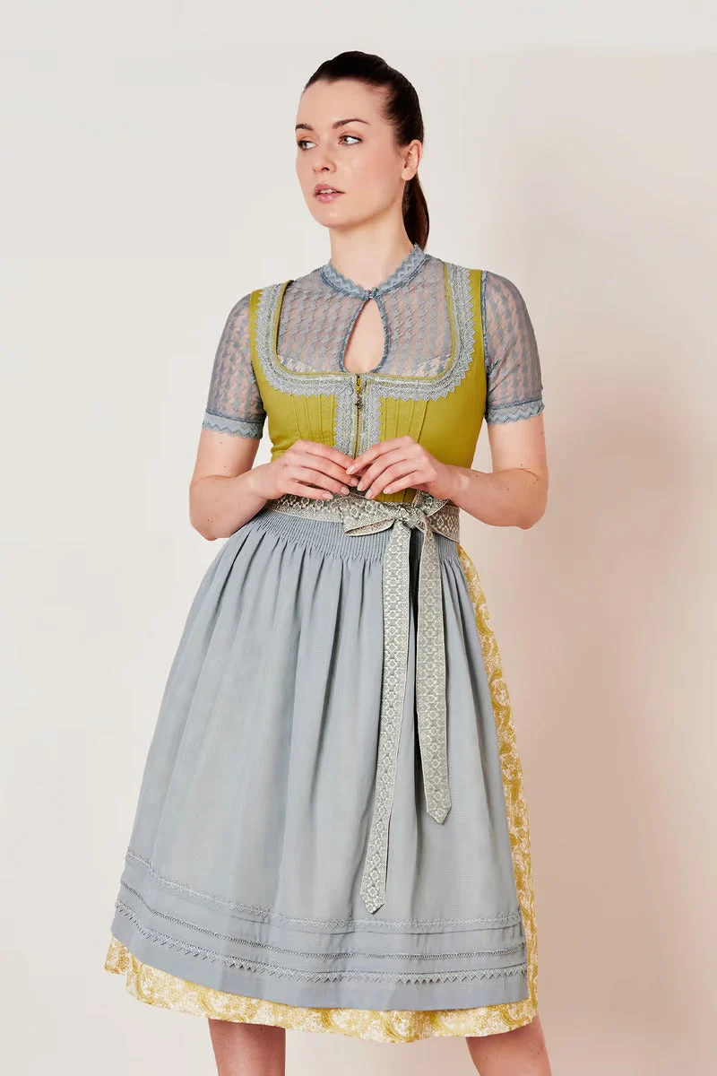 Kruger Eltje Long Dirndl, Yellow — 70cm 2pc Set