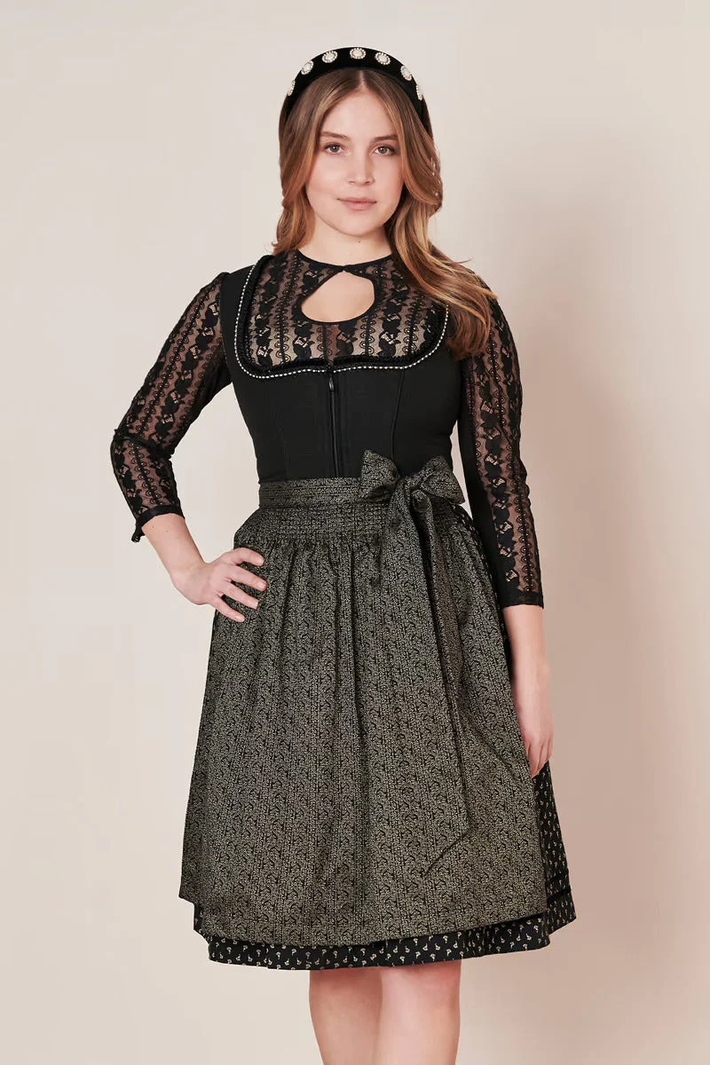 Kruger Adalyn Midi Dirndl, Black — 60cm 2pc Set