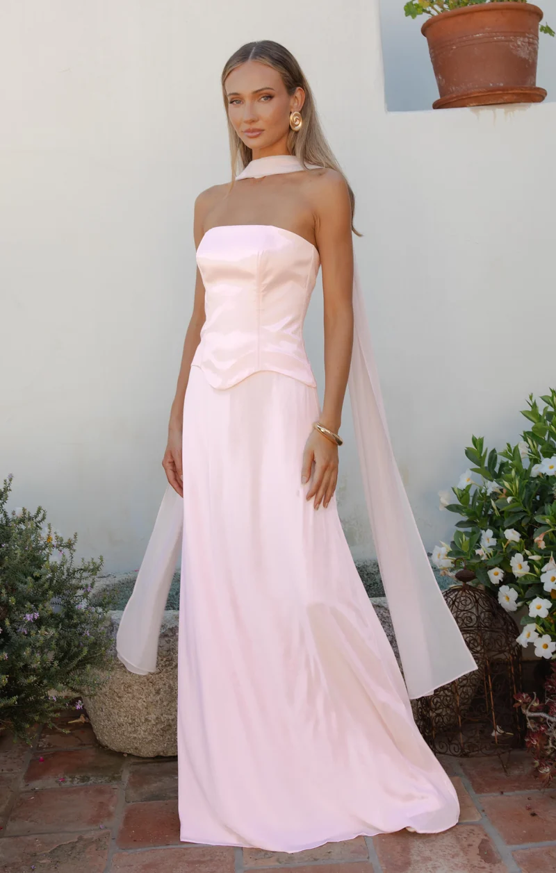 Jules Maxi Dress ~ Powder Pink