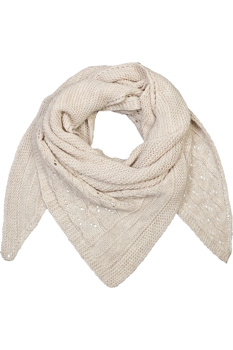 Damen Trachtenstola Dreiecks-Stricktuch mit Wollanteil - natur