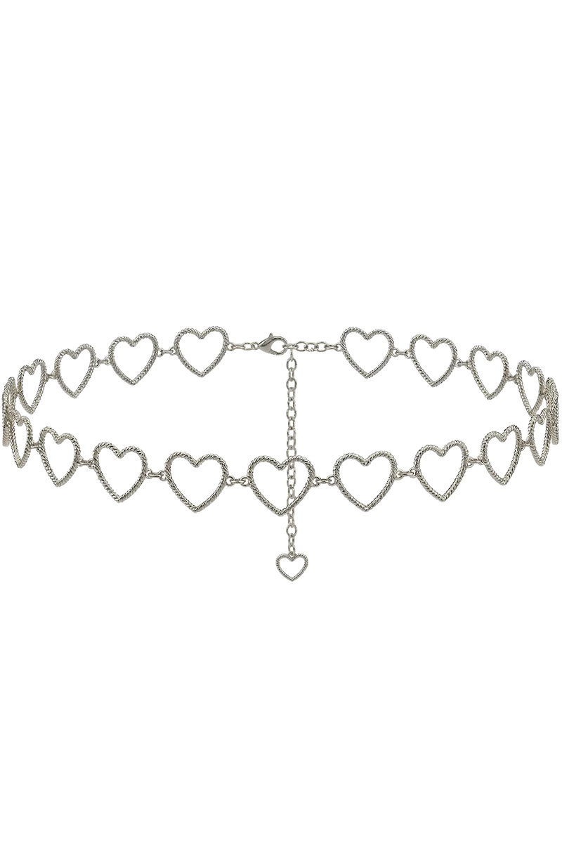 Damen Trachten Kettengürtel mit Herzen - silber
