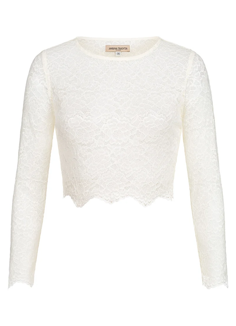 SPITZENOBERTEIL STRETCH FLORALS ECRU