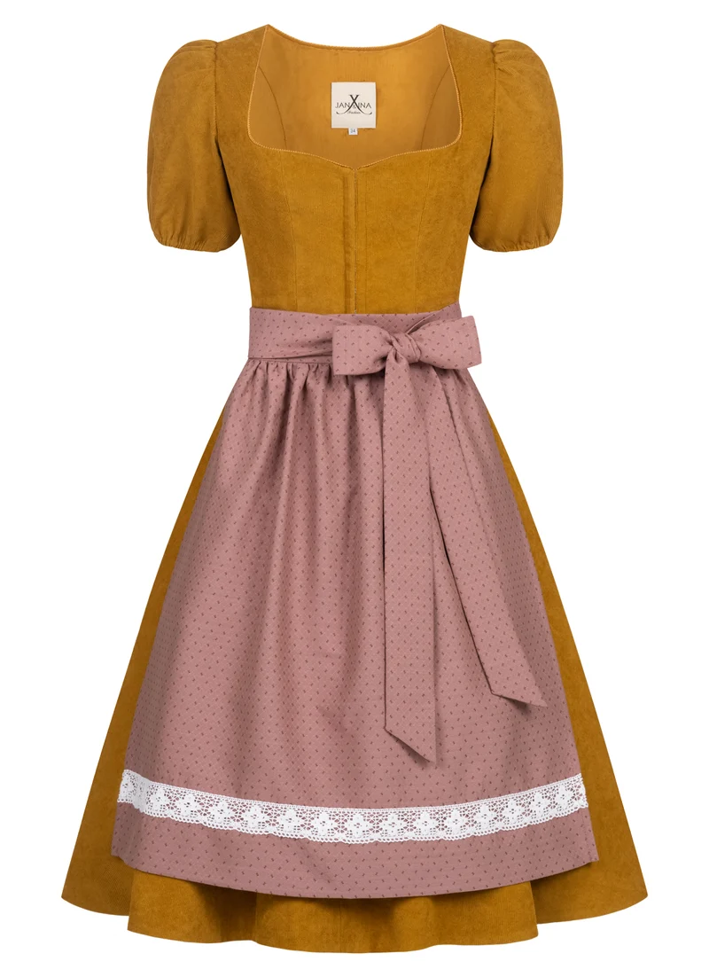 CORD DIRNDL FLARE TULIP OCKER/ MAUVE