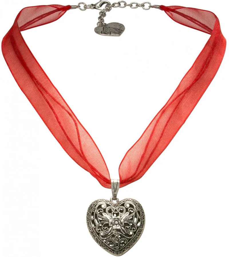 Organza Trachtenkette Viktoria rot