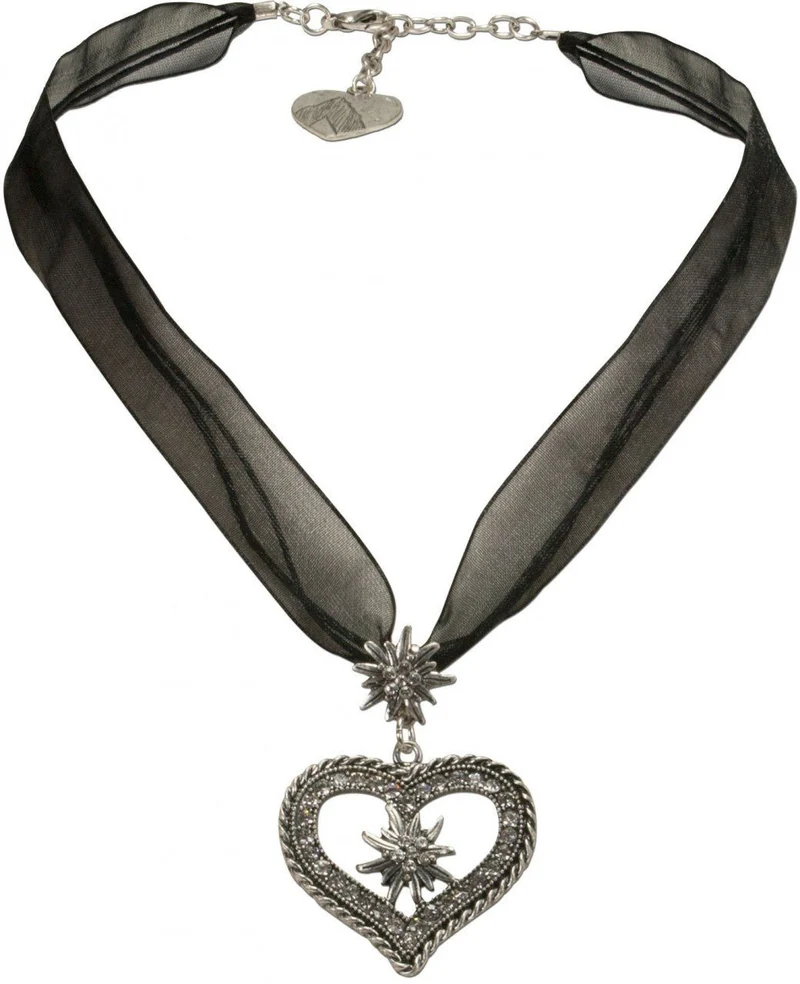 Organza Trachtenkette Maria schwarz