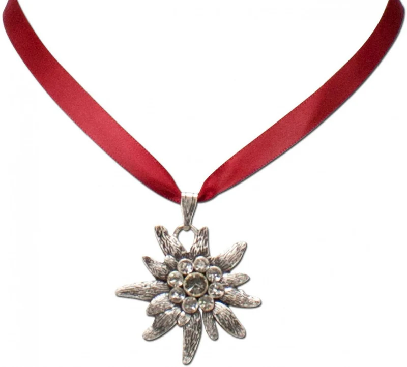 Satin-Trachtenkette Marlene rot