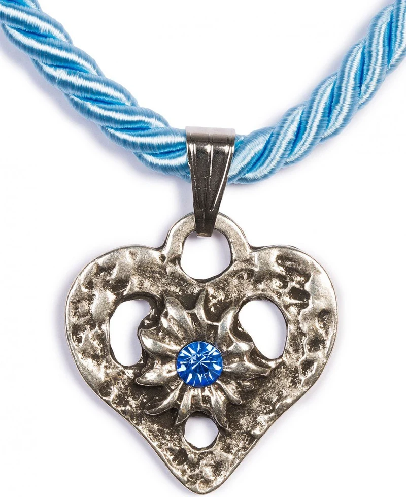 Kordelkette Herz mit Stein