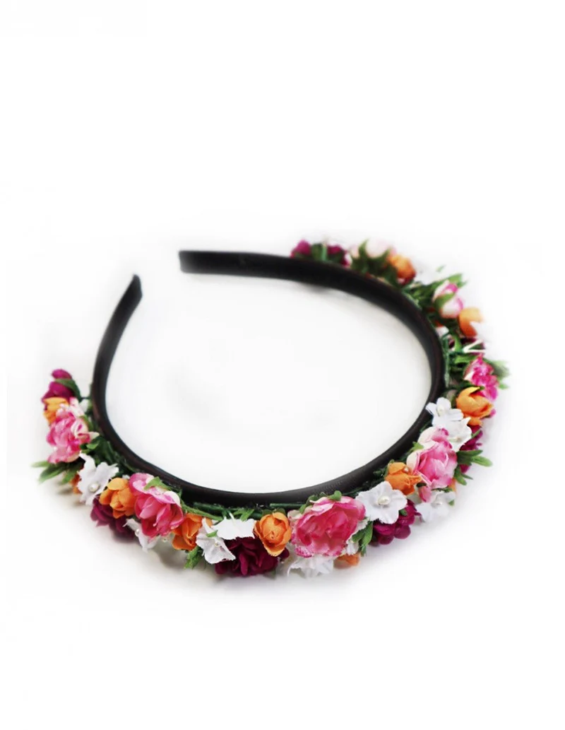 Blumen-Haarreif lila-orange