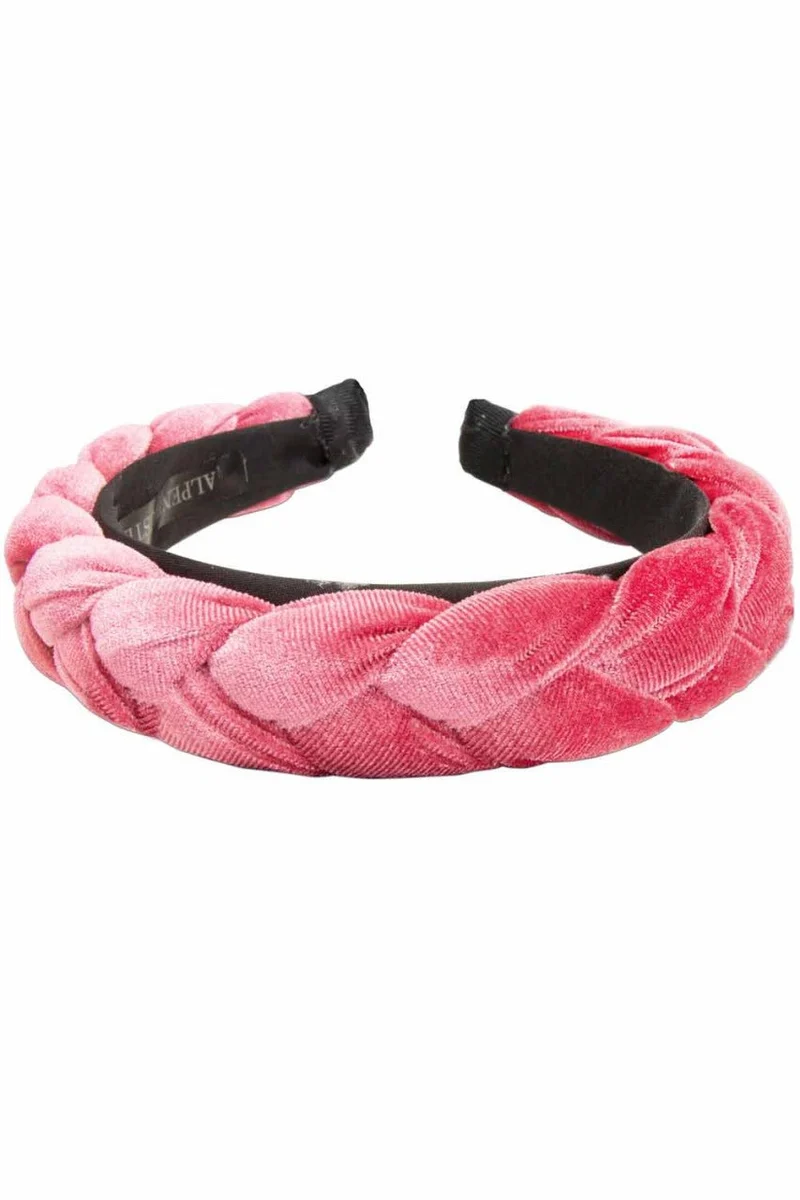 Samt-Haarreif Flechtoptik rosé