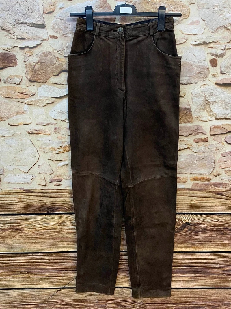 Lange Lederhose Damen Gr. 36 – braune Tofana Lederhose aus Echtleder