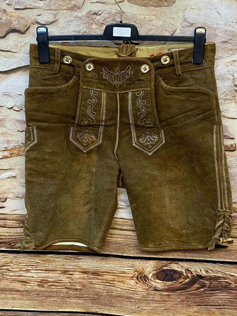 Kurze Trachtenlederhose Herren Gr. 48 – Stockerpoint Lederhose aus Echtleder