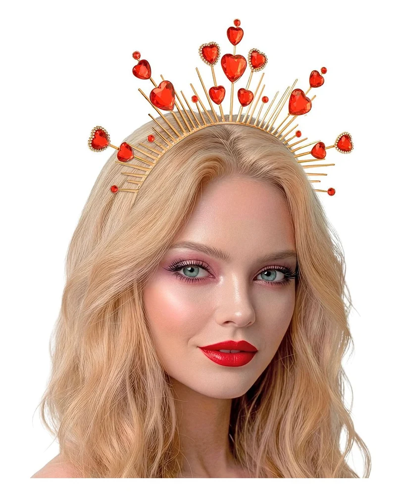 Goldenes Diadem mit roten Herzen