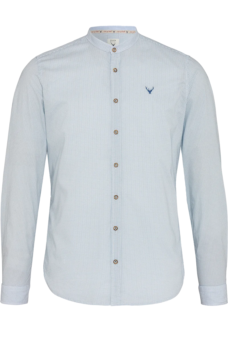 Herren Trachtenhemd gemustert Slim Fit - blau