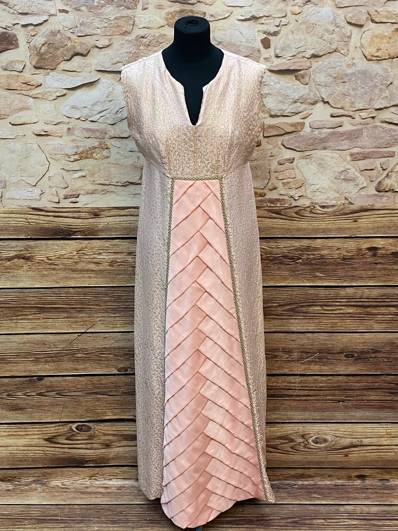Vintage Theater Kleid 60er Jahre Rosa Gold Abendkleid