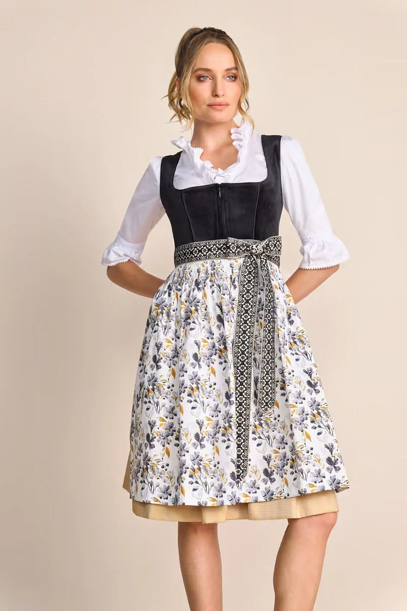 Kruger Long Dirndl 2pcs. 70cm "Lona" black (size 38)