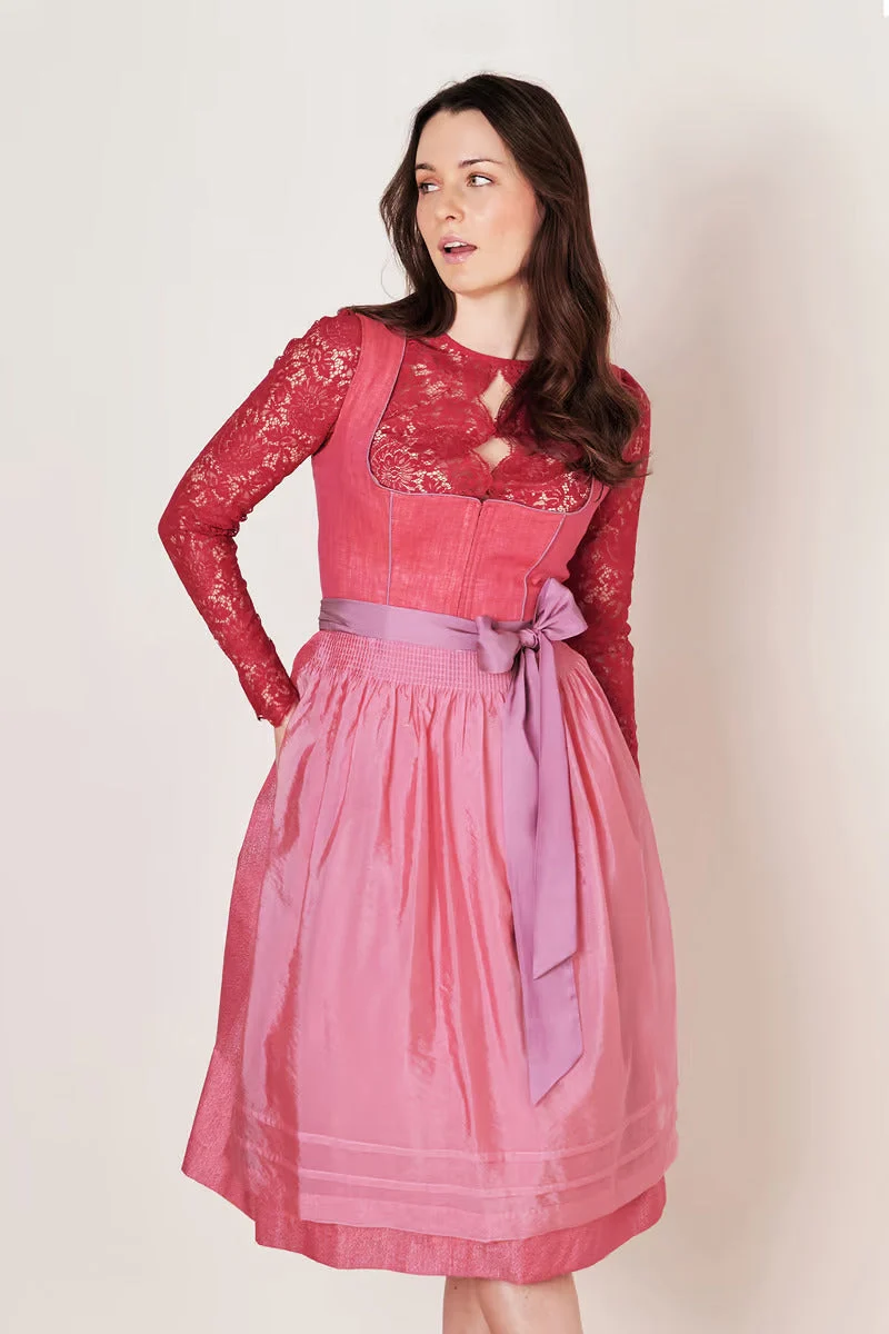 Kruger Long Dirndl 2pcs. 70cm "Amandine" red