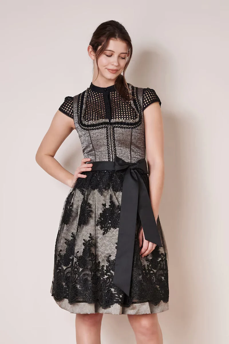 Kruger Midi Dirndl 2pcs. 60cm "Loreen" black (38)