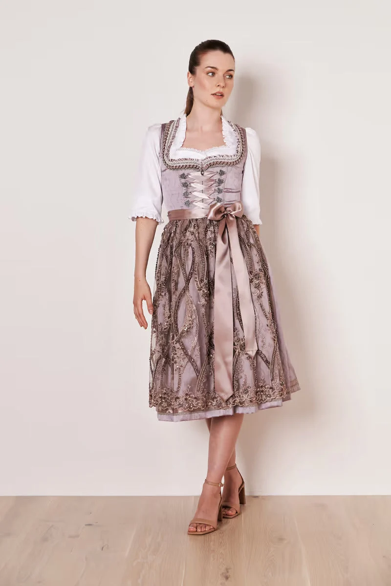 Kruger Long Dirndl 2pcs. 70cm "Catharine" violet (38)