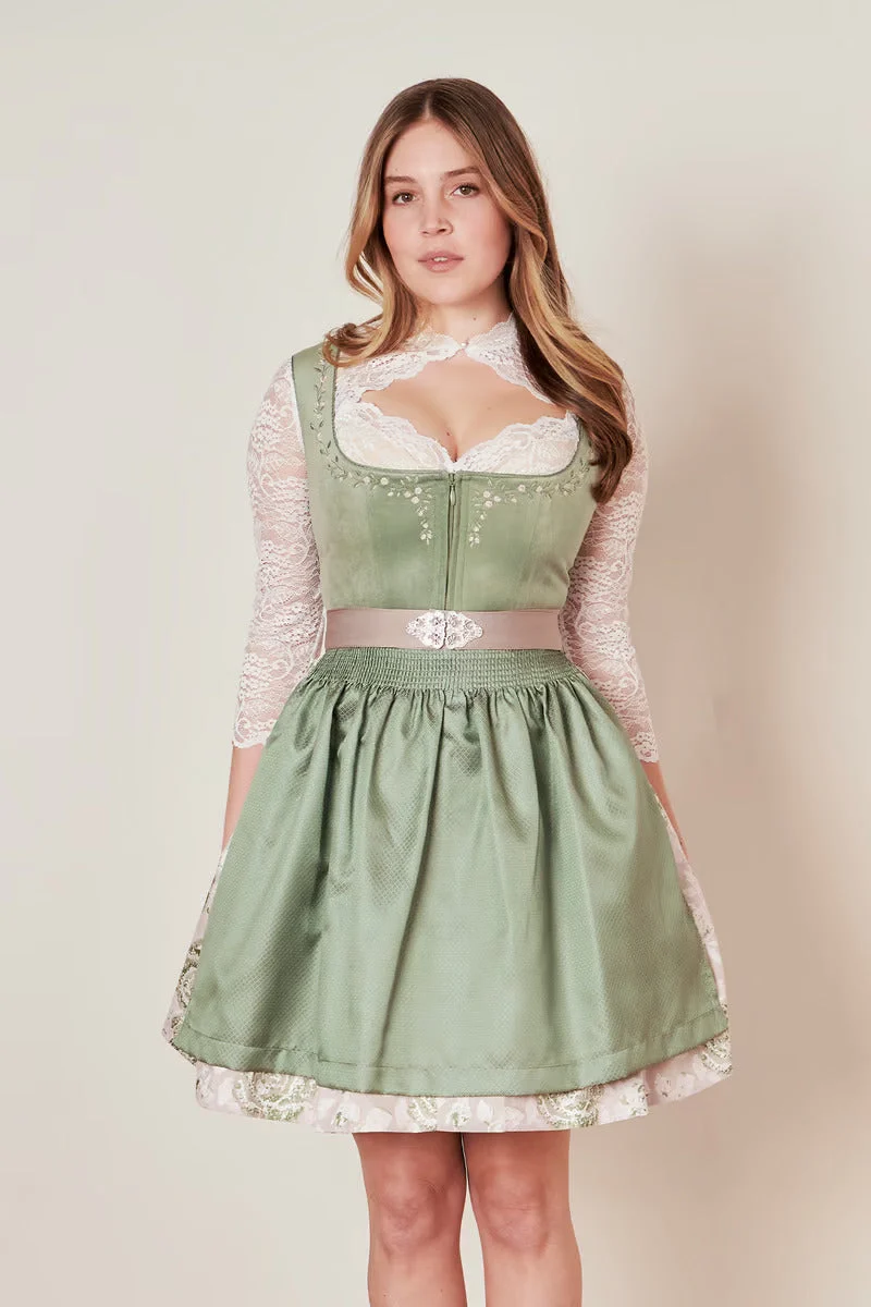 Kruger Mini Dirndl 2pcs. 50cm "Neelia" green