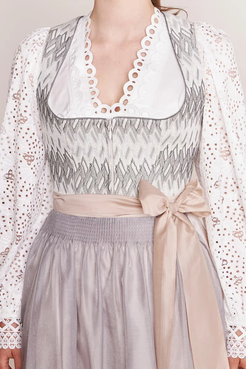 Kruger Long Dirndl 2pcs. 70cm "Nellie" grey