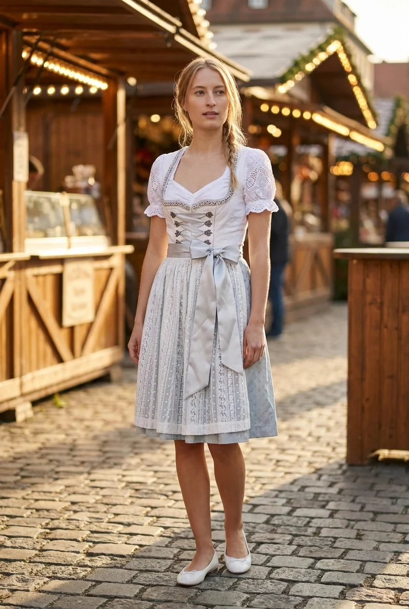 Julia Trentini Dirndl 2pcs. 60cm "Lorena" green (size 38)