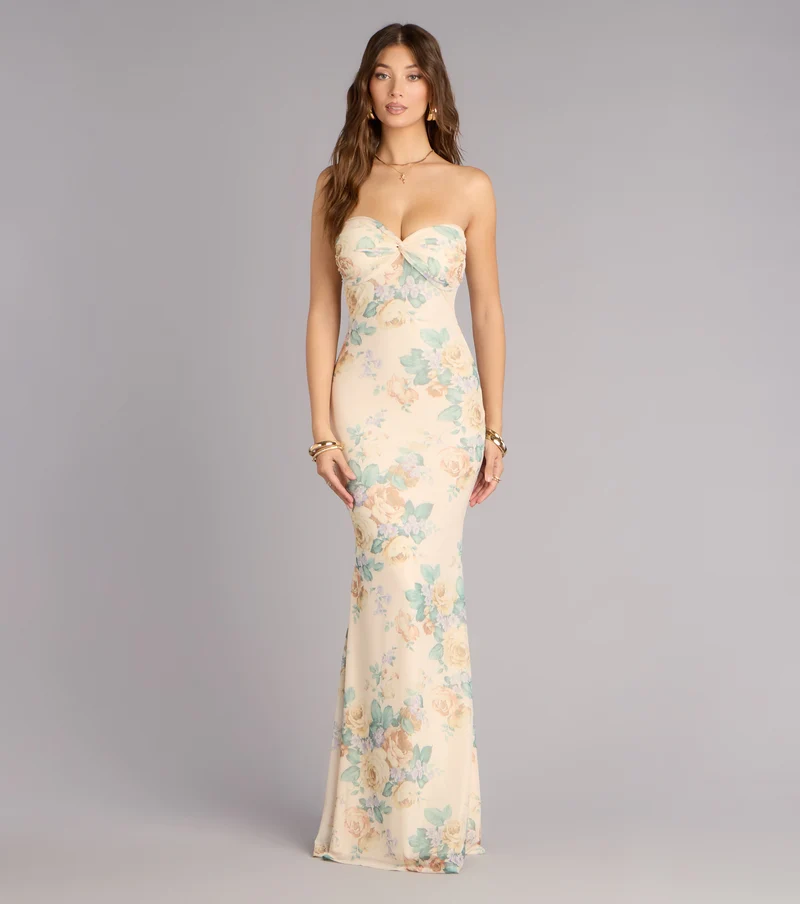 Beth Floral Mermaid Formal Dress