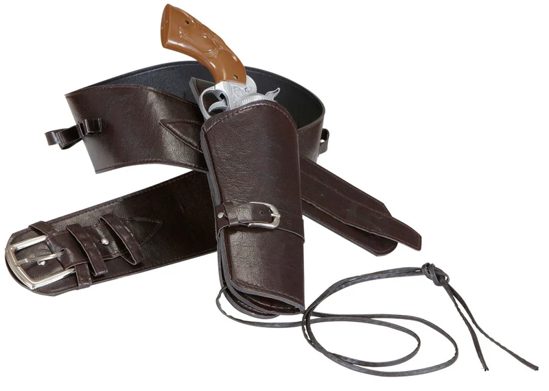 Westernpistolenhalter braun aus Kunstleder
