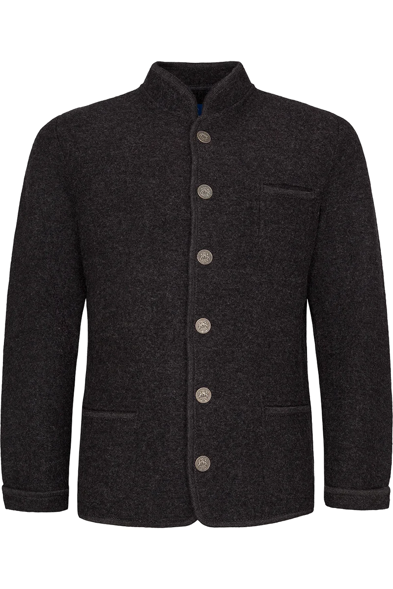 Herren Trachtenjacke aus Schurwolle - anthra/anthra