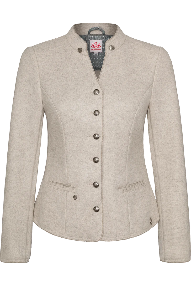 Damen Trachtenblazer in Walkoptik mit Stretch - creme