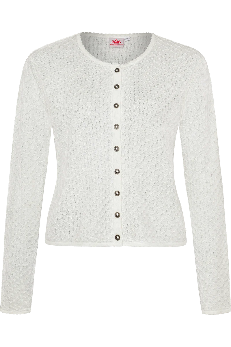 Dirndljacke kurz mit Wabenmuster - weiß