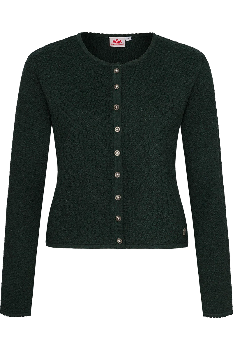 Dirndljacke kurz mit Wabenmuster - dunkelgrün