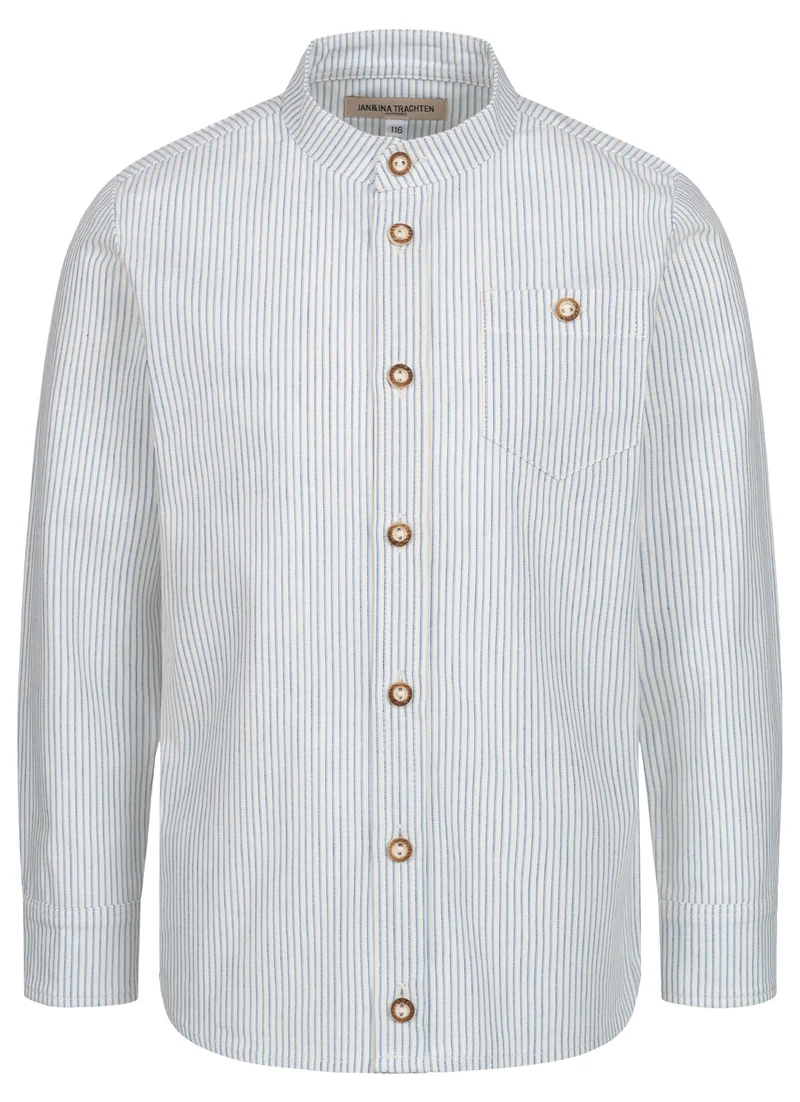 KINDER- TRACHTENHEMD SLIMFIT NADELSTREIFEN MONACO BLUE