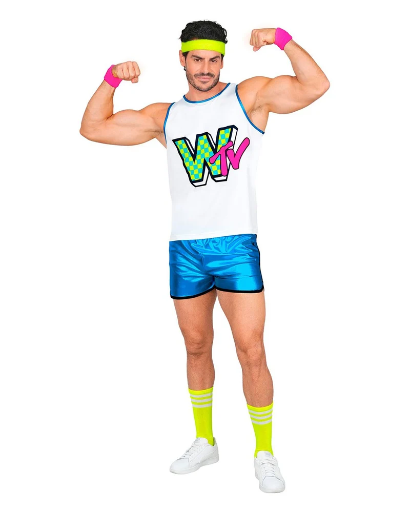 80er Jahre Aerobic Star Herren Kostüm