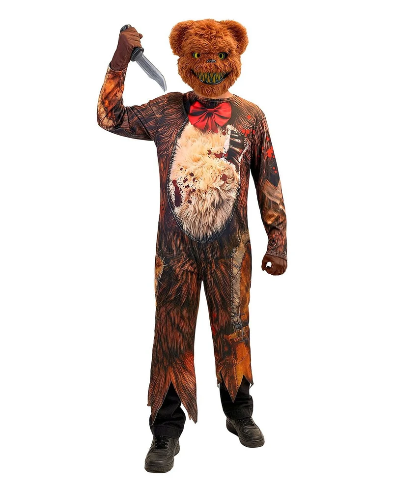 Zombie Teddy Kinder Kostüm-Overall mit Maske
