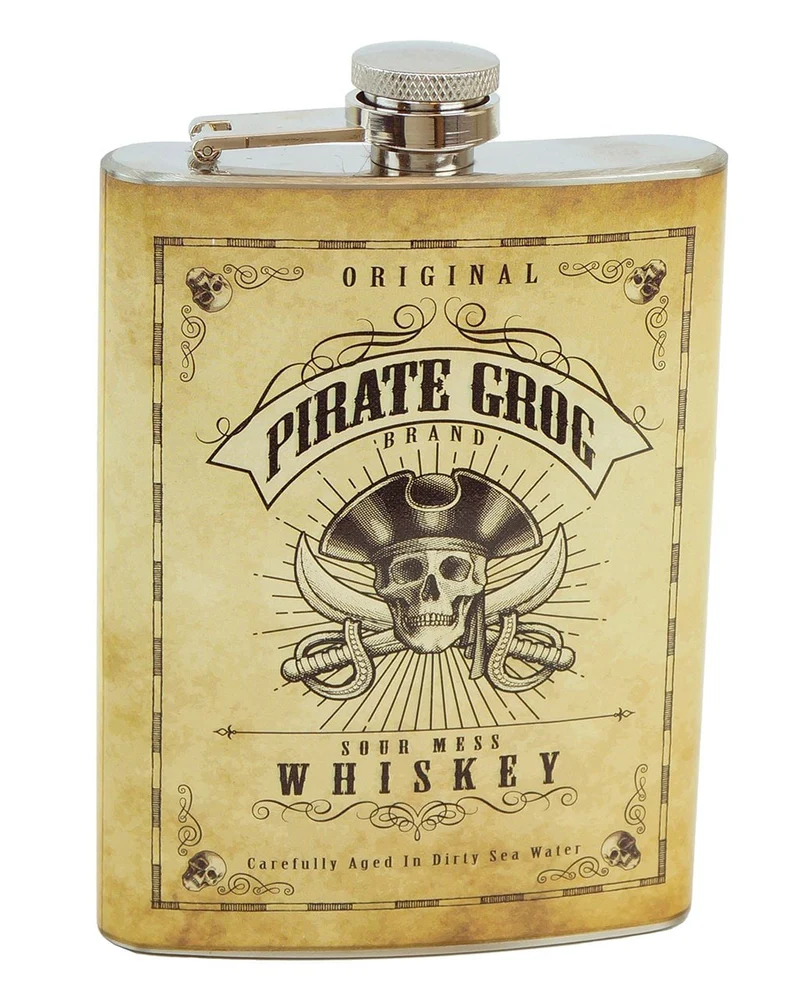 Pirate Grog Whiskey Flachmann Flasche