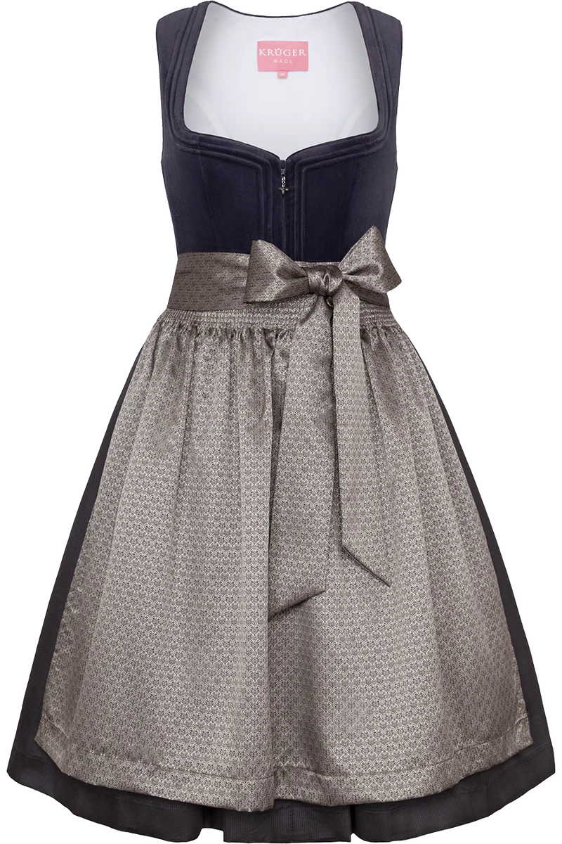 Mini-Dirndl mit Samtmieder und Herzausschnitt