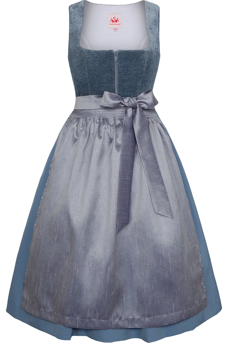 Midi-Stretchdirndl mit schimmerndem Samtoberteil
