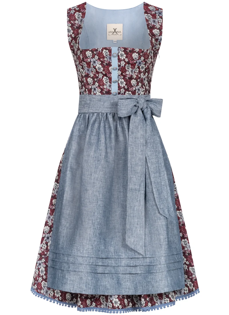 DIRNDL VINTAGE GOBELIN FLOWERS TAUBENBLAU/ MOHN
