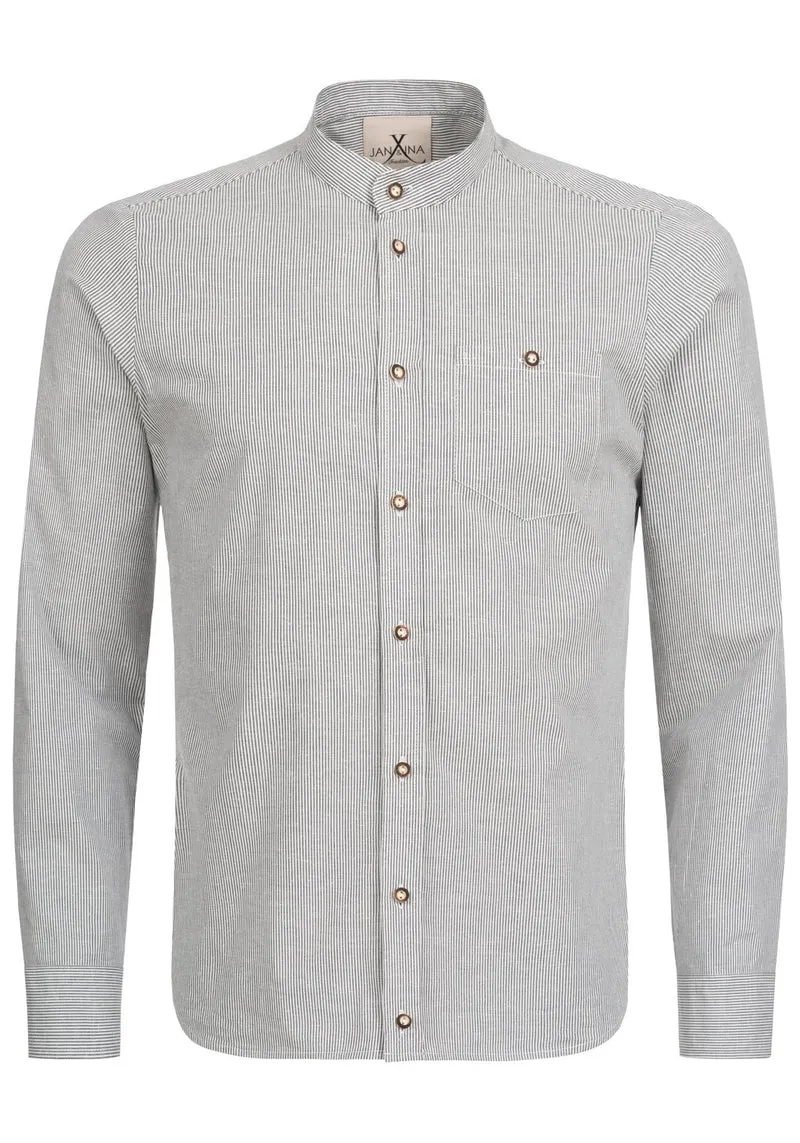 TRACHTENHEMD SLIMFIT NADELSTREIFEN CREME/ GRAU