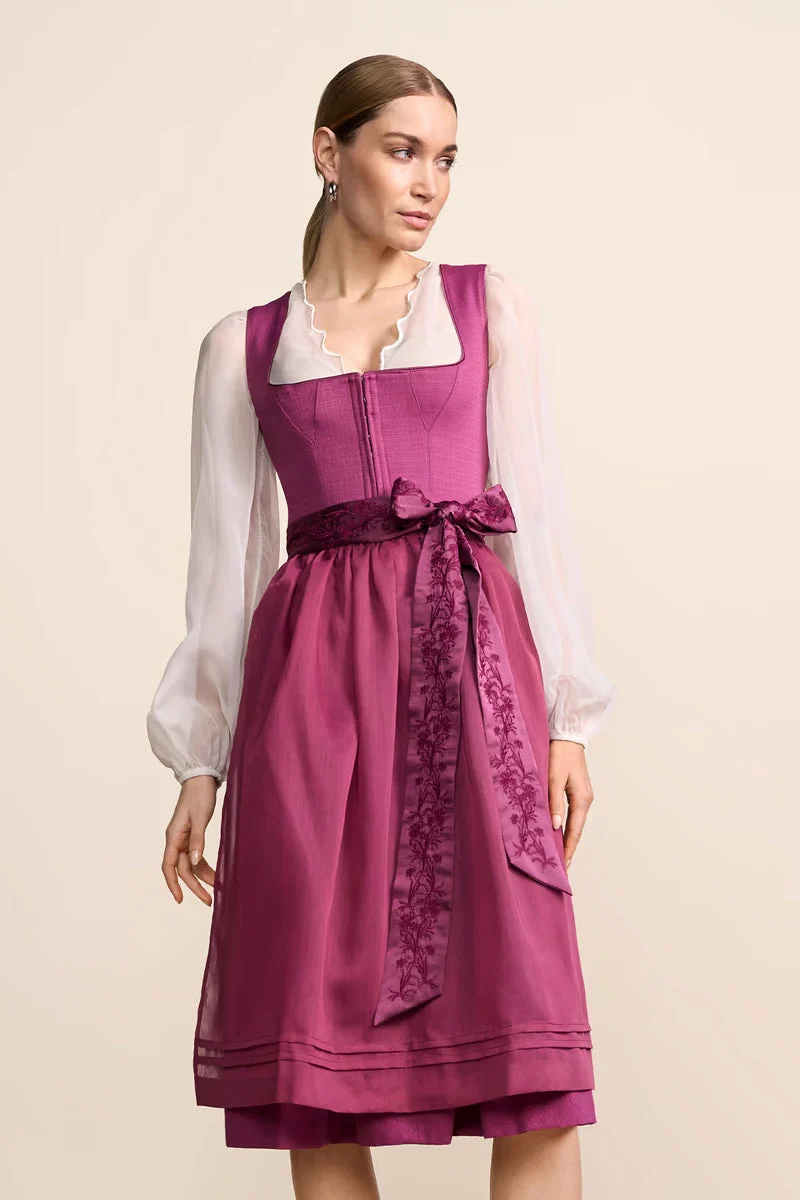 Krüger Rosaria Long Dirndl, Pink — 70cm 2pc Set