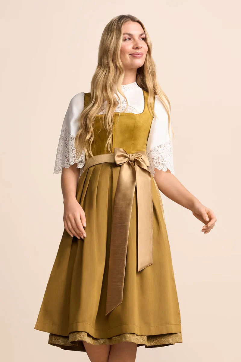 Kruger Myrcella Long Dirndl, Yellow — 70cm 2pc Set