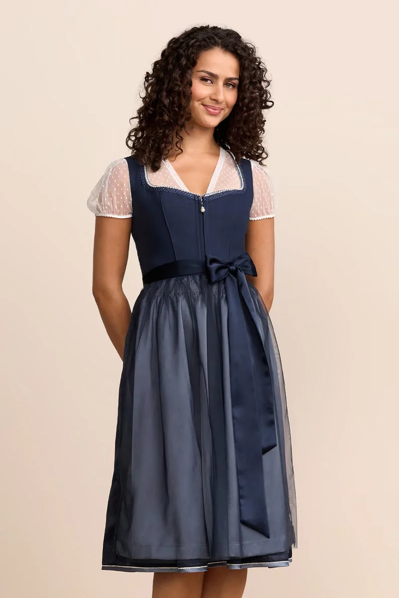Kruger Kaelora Long Dirndl, Navy Blue — 70cm 2pc Set