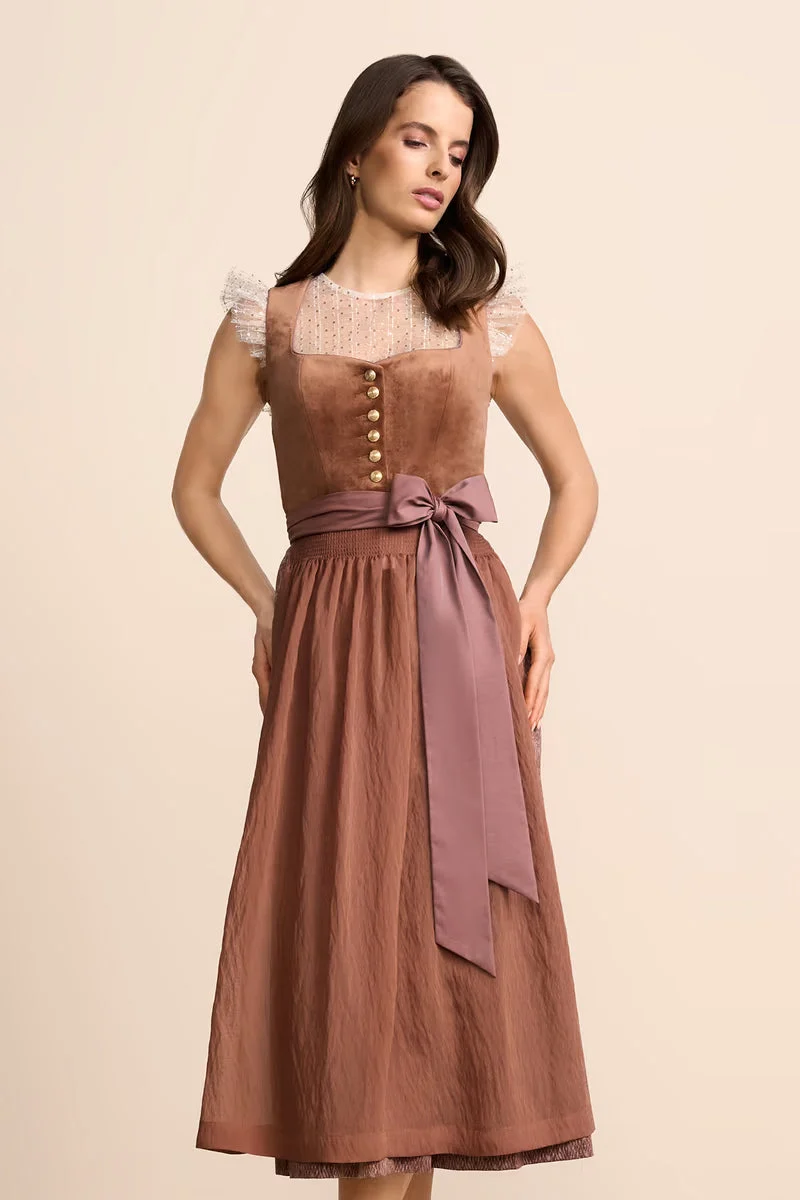 Krüger Samara Maxi Dirndl, Brown — 80cm 2pc Set