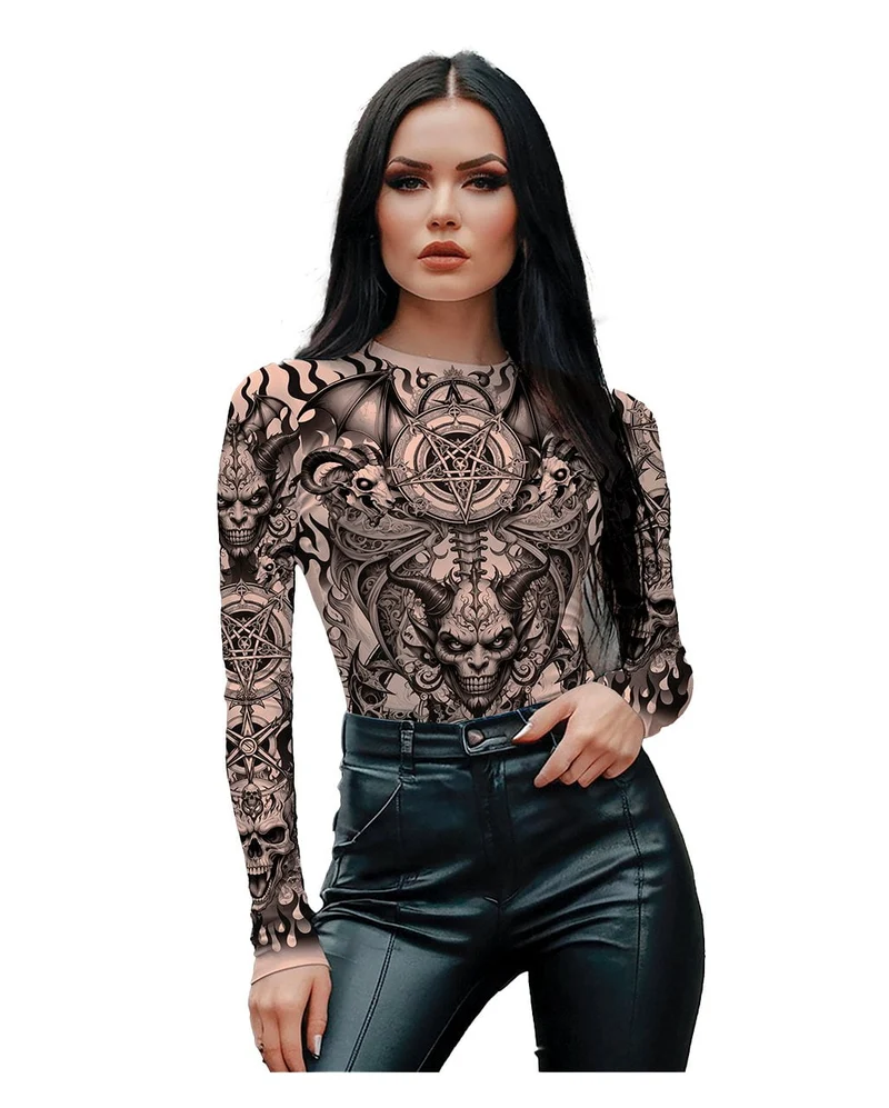 Sexy Teufel Tattoo Effekt Shirt